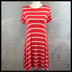 Allison Brittney red & white striped summer dress